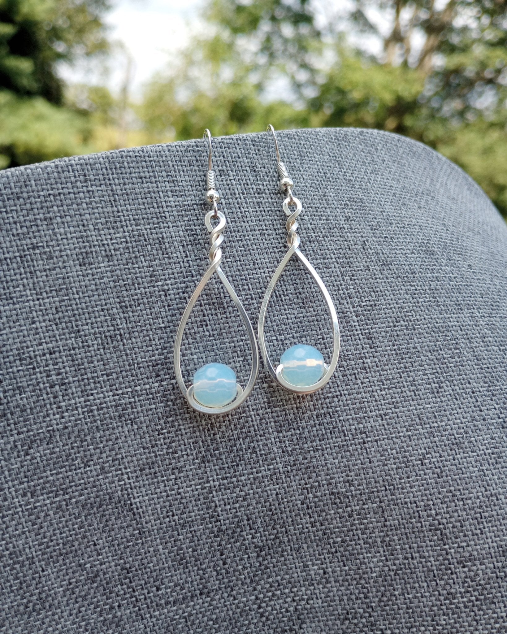 Opalite & Silver Classic Drop Earrings - Windfall Jewelry