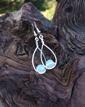 Opalite & Silver Classic Drop Earrings - Windfall Jewelry