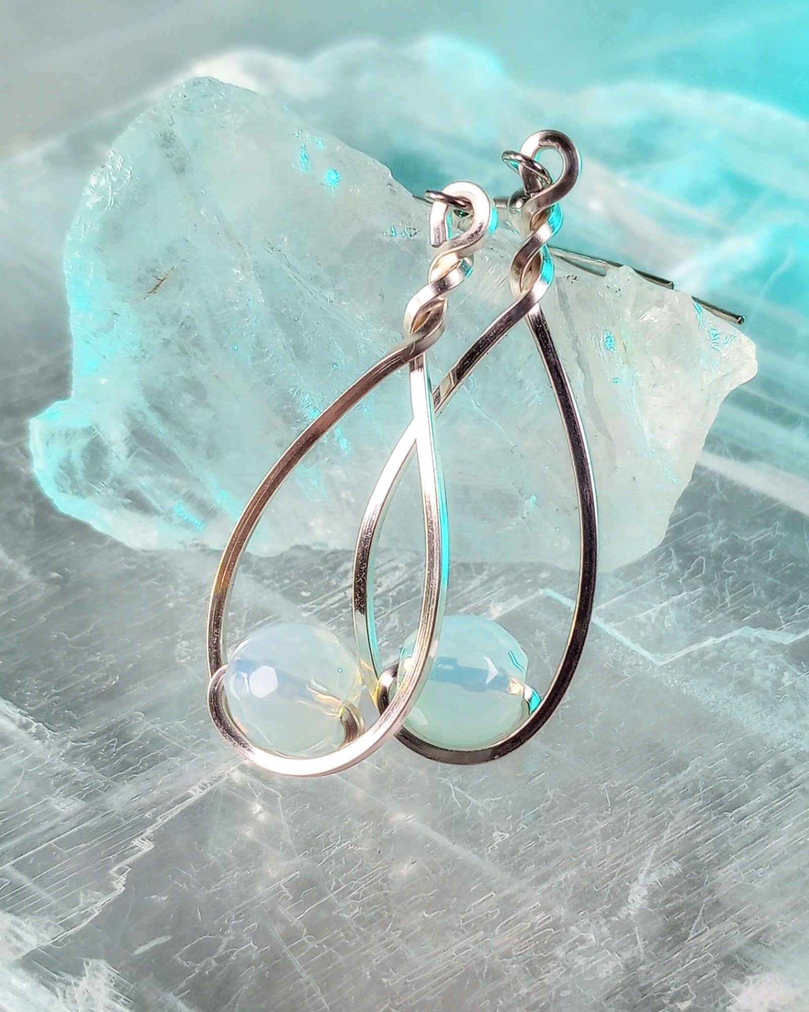 Opalite & Silver Classic Drop Earrings - Windfall Jewelry