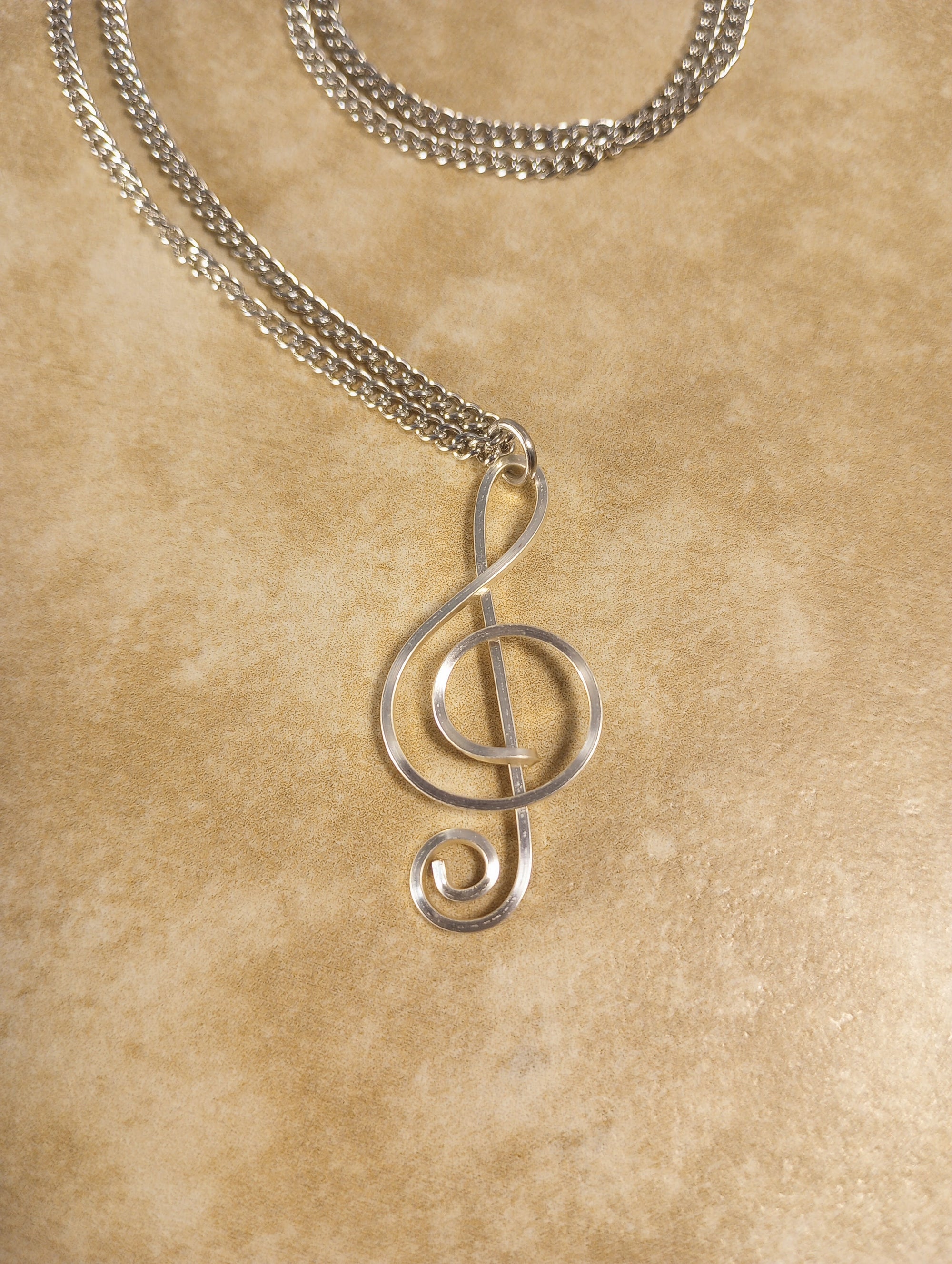 Treble Clef Pendant Necklace