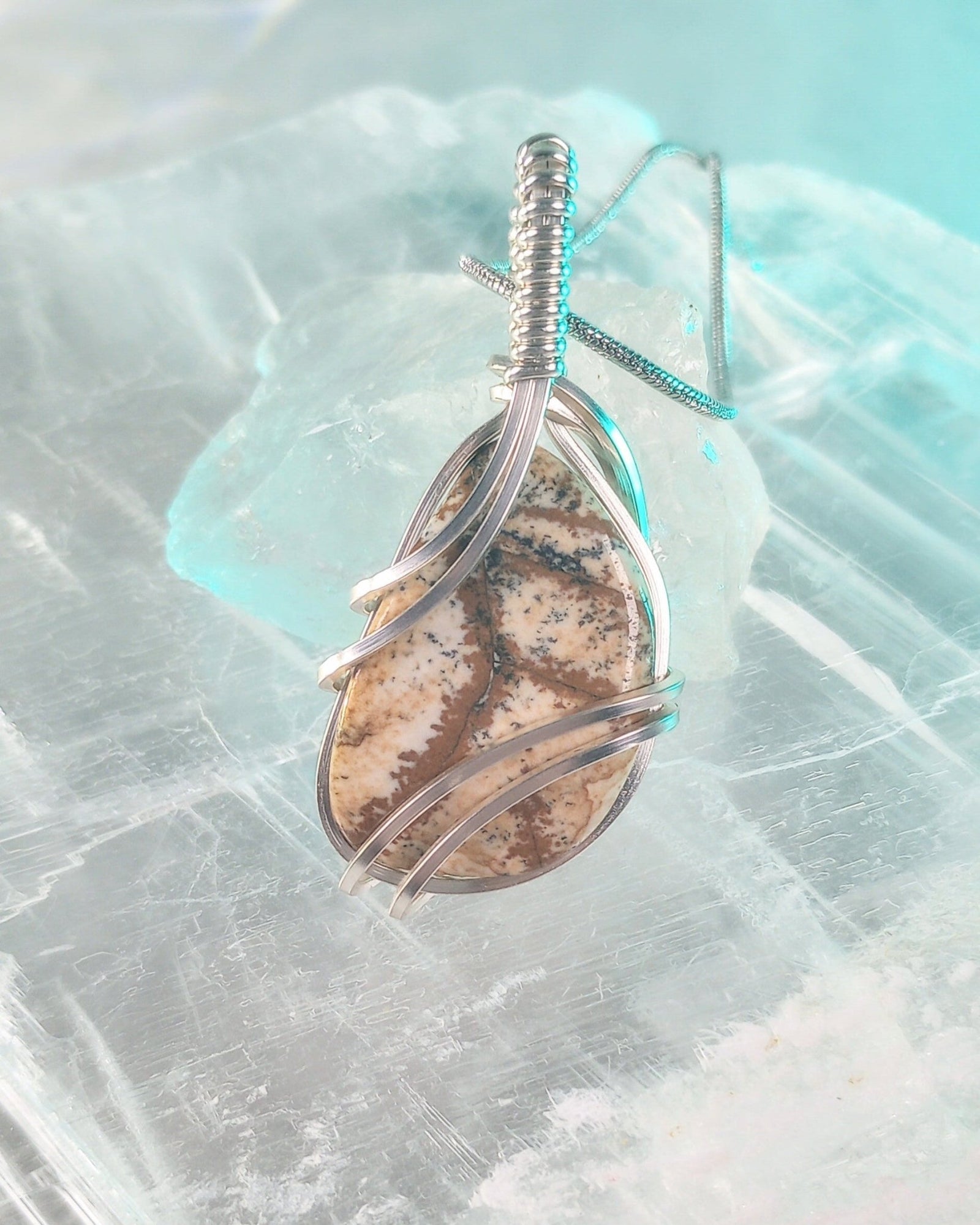 Picture Jasper Natural Stone Pendant Necklace - Windfall Jewelry