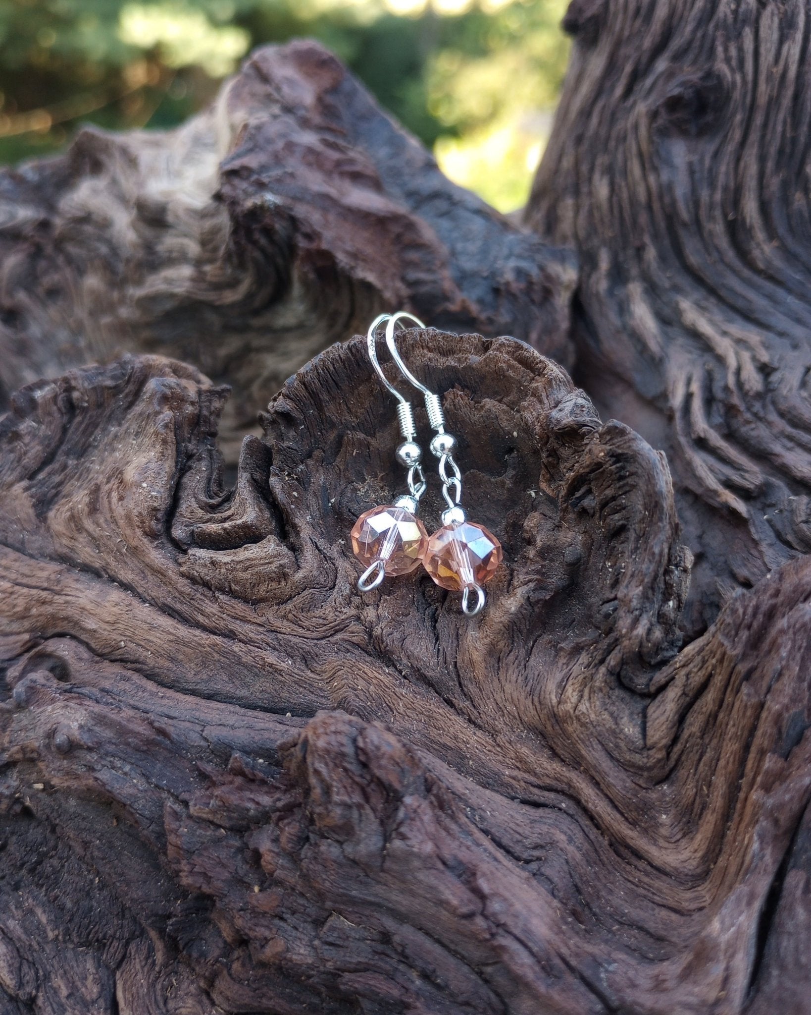 Pink Crystal & Silver Beaded Earrings - Windfall Jewelry
