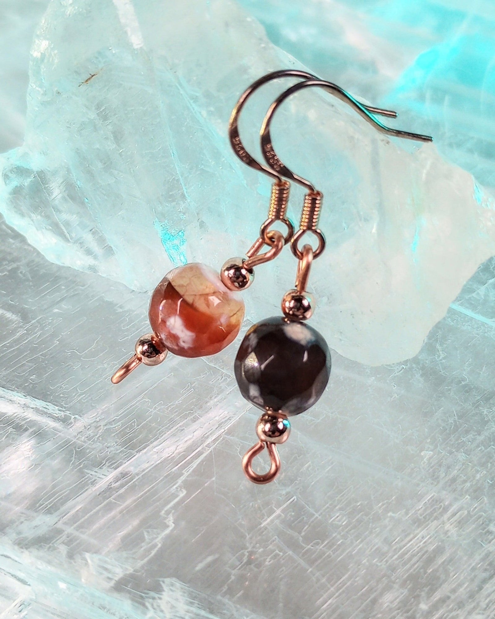 Red Agate Fire Crackle Beaded Earrings - Windfall Jewelry