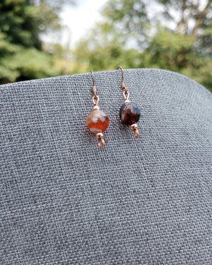 Red Agate Fire Crackle Beaded Earrings - Windfall Jewelry
