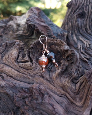 Red Agate Fire Crackle Beaded Earrings - Windfall Jewelry