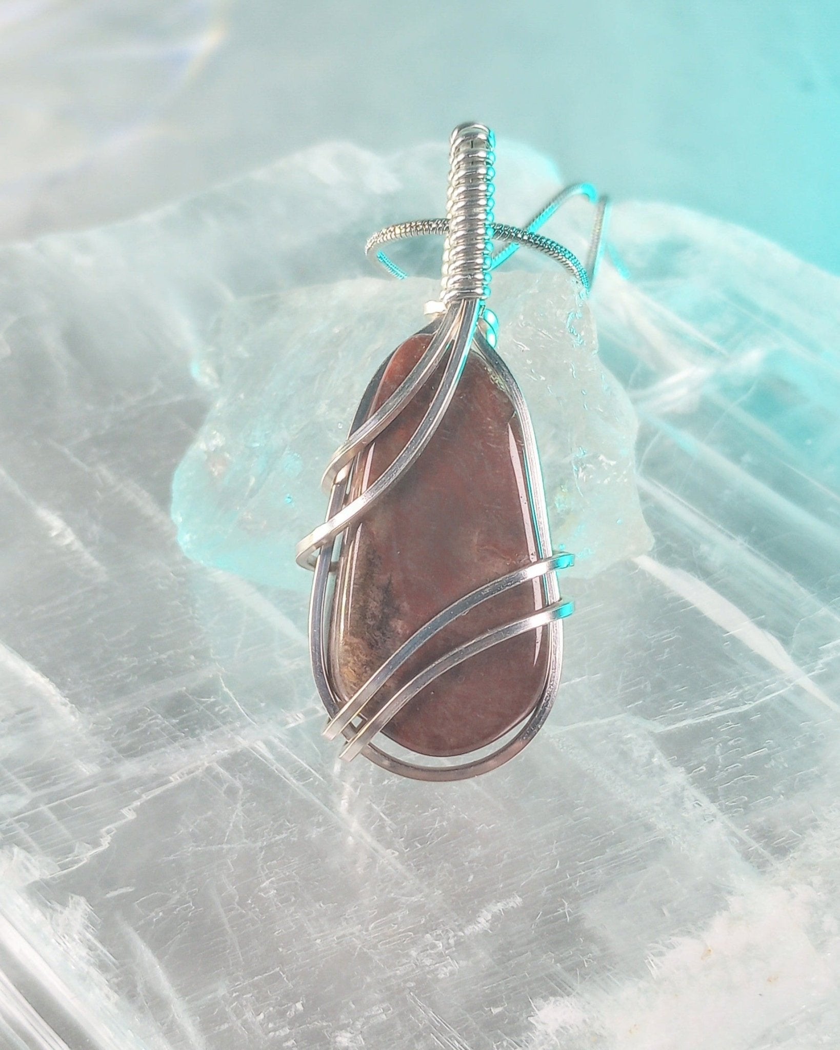 Red Jasper Natural Stone Pendant Necklace - Windfall Jewelry
