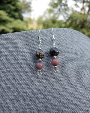 Rhodonite Beaded Earrings - Windfall Jewelry