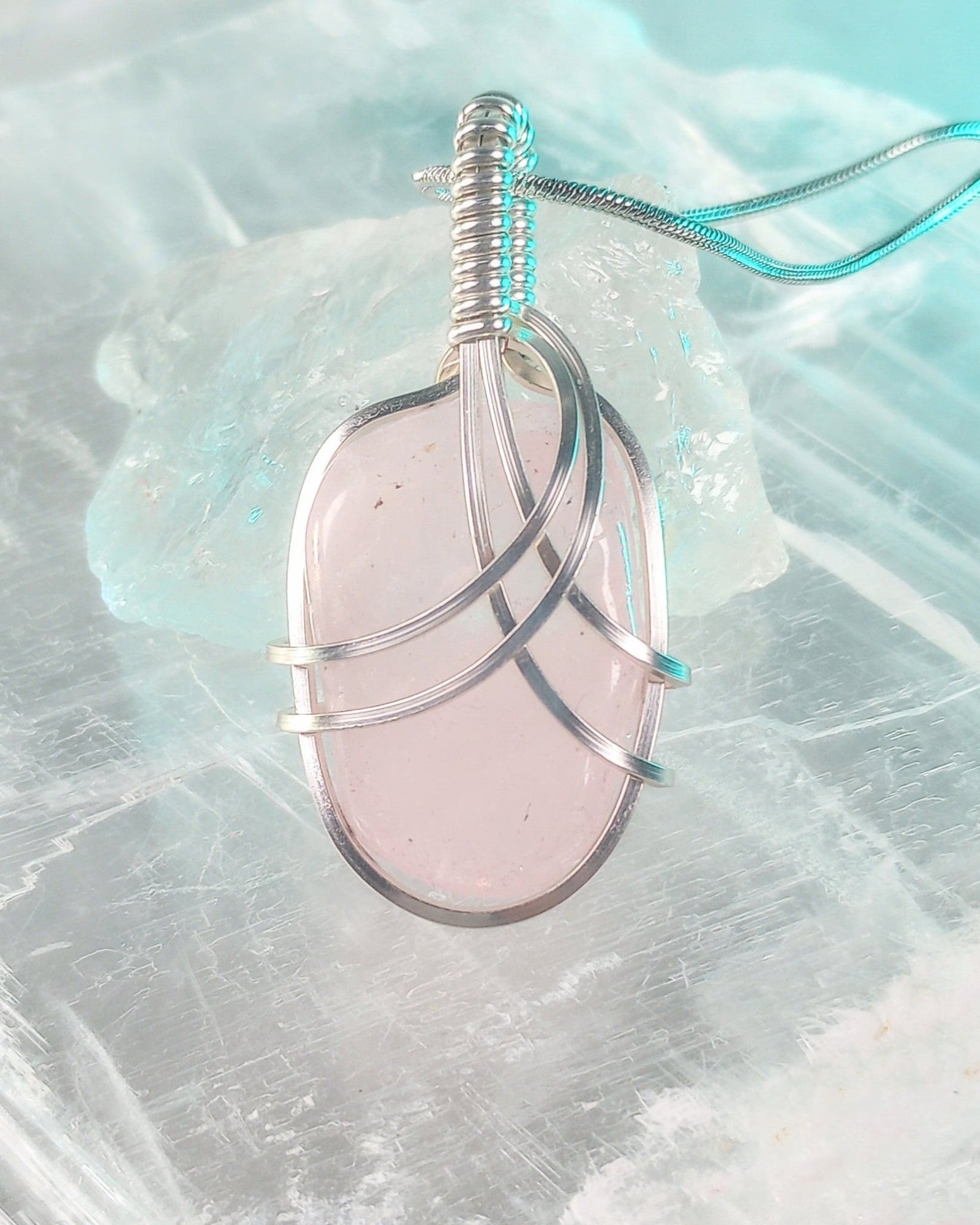 Rose Quartz Natural Stone Pendant Necklace - Windfall Jewelry