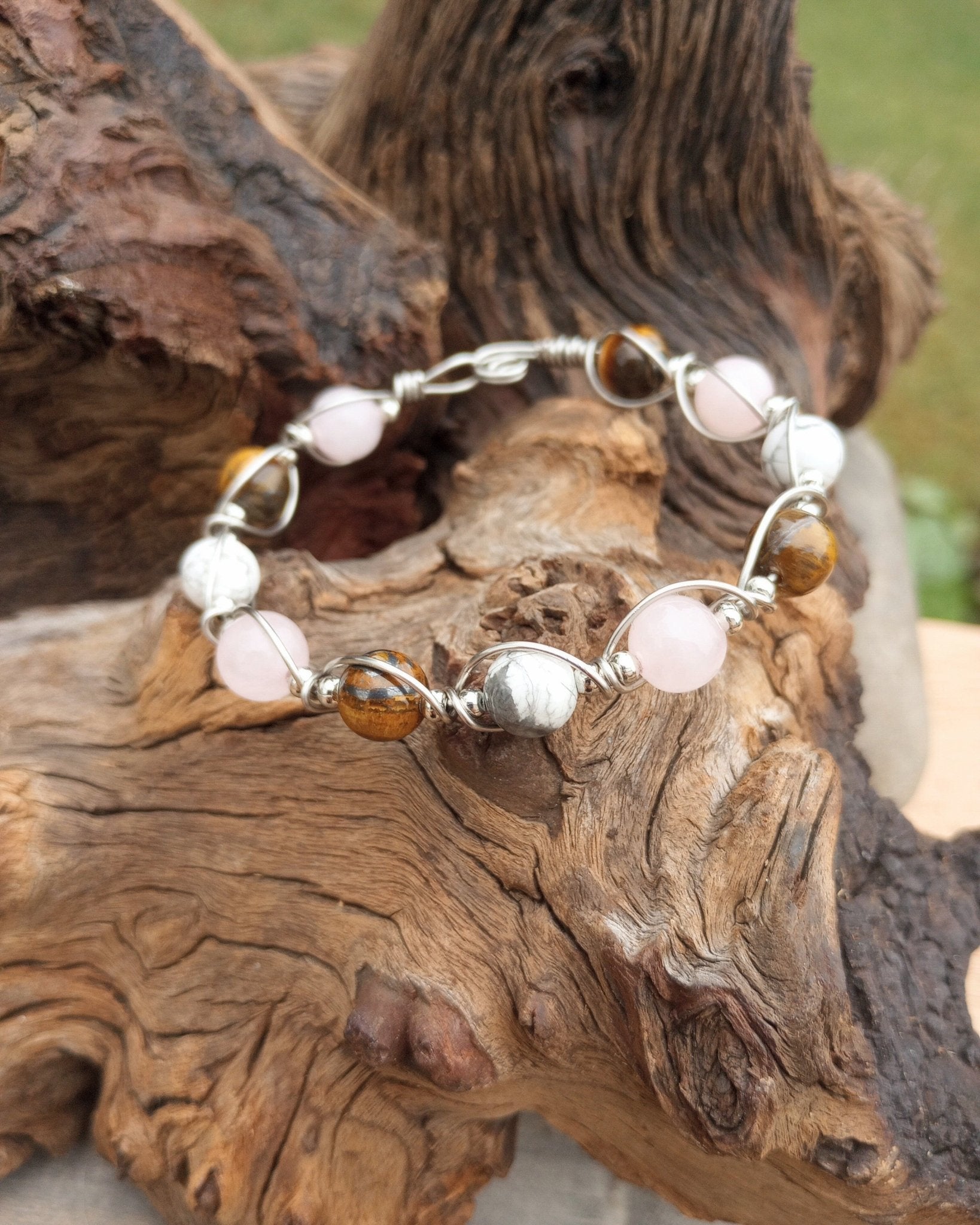 Rosewood Wire Wrapped Bracelet - Windfall Jewelry