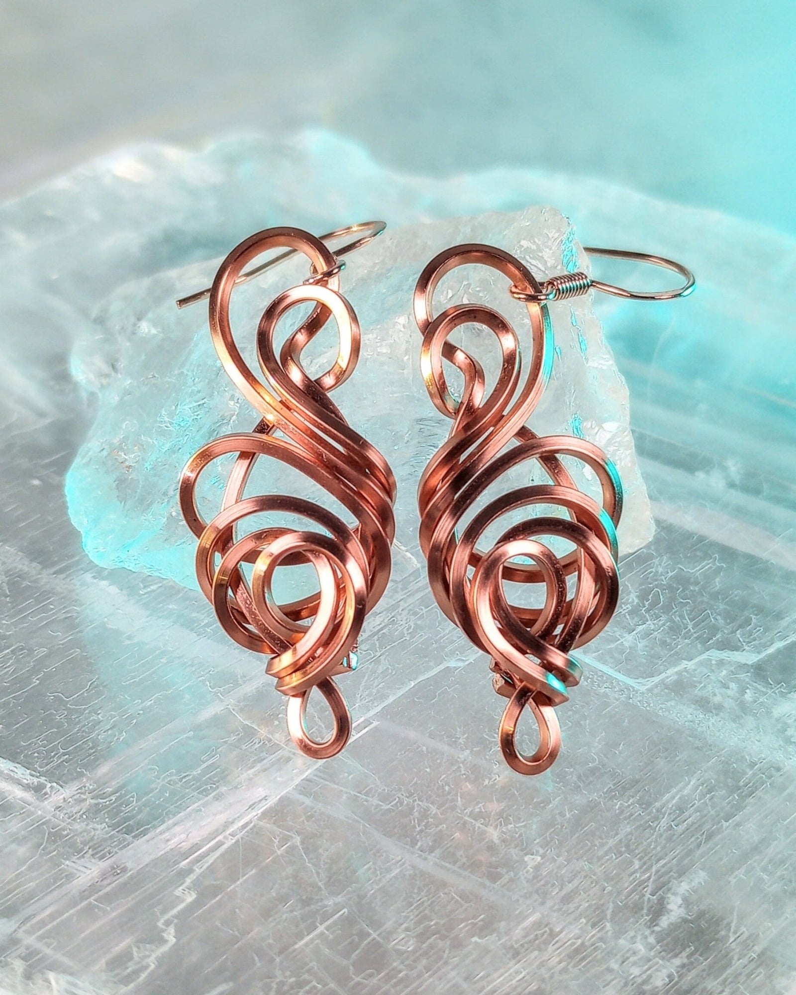 Serendipity Copper Wire Wrapped Earrings - Windfall Jewelry