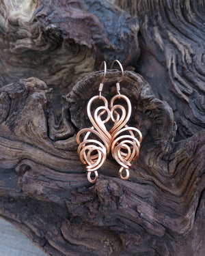 Serendipity Copper Wire Wrapped Earrings - Windfall Jewelry