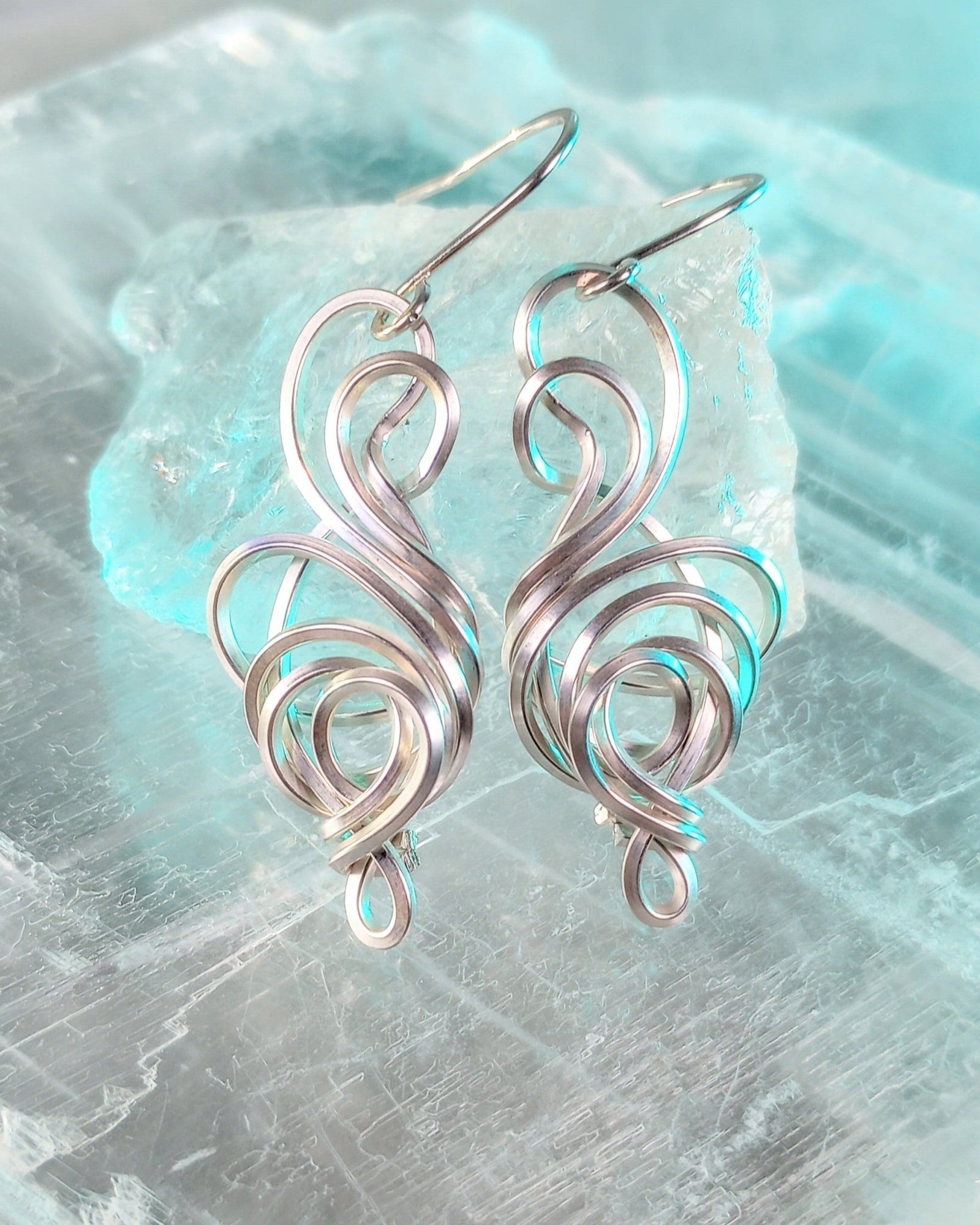 Serendipity Sterling Silver Wire Wrapped Earrings - Windfall Jewelry