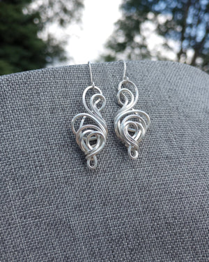 Serendipity Sterling Silver Wire Wrapped Earrings - Windfall Jewelry