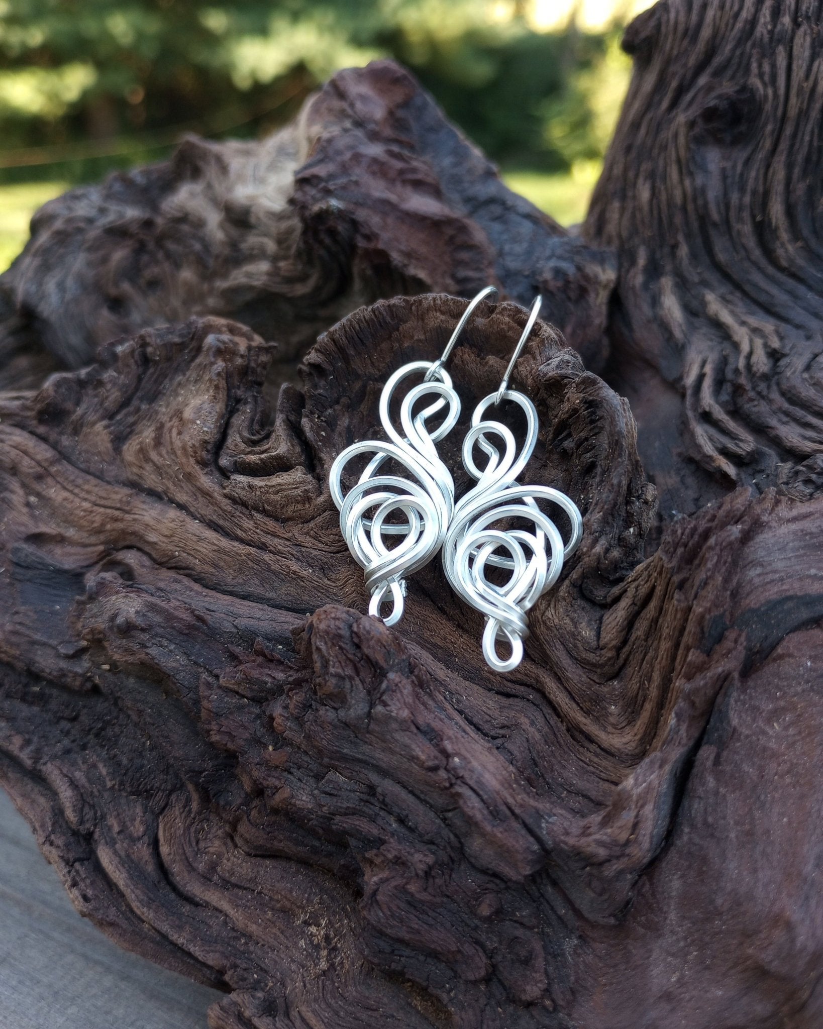 Serendipity Sterling Silver Wire Wrapped Earrings - Windfall Jewelry