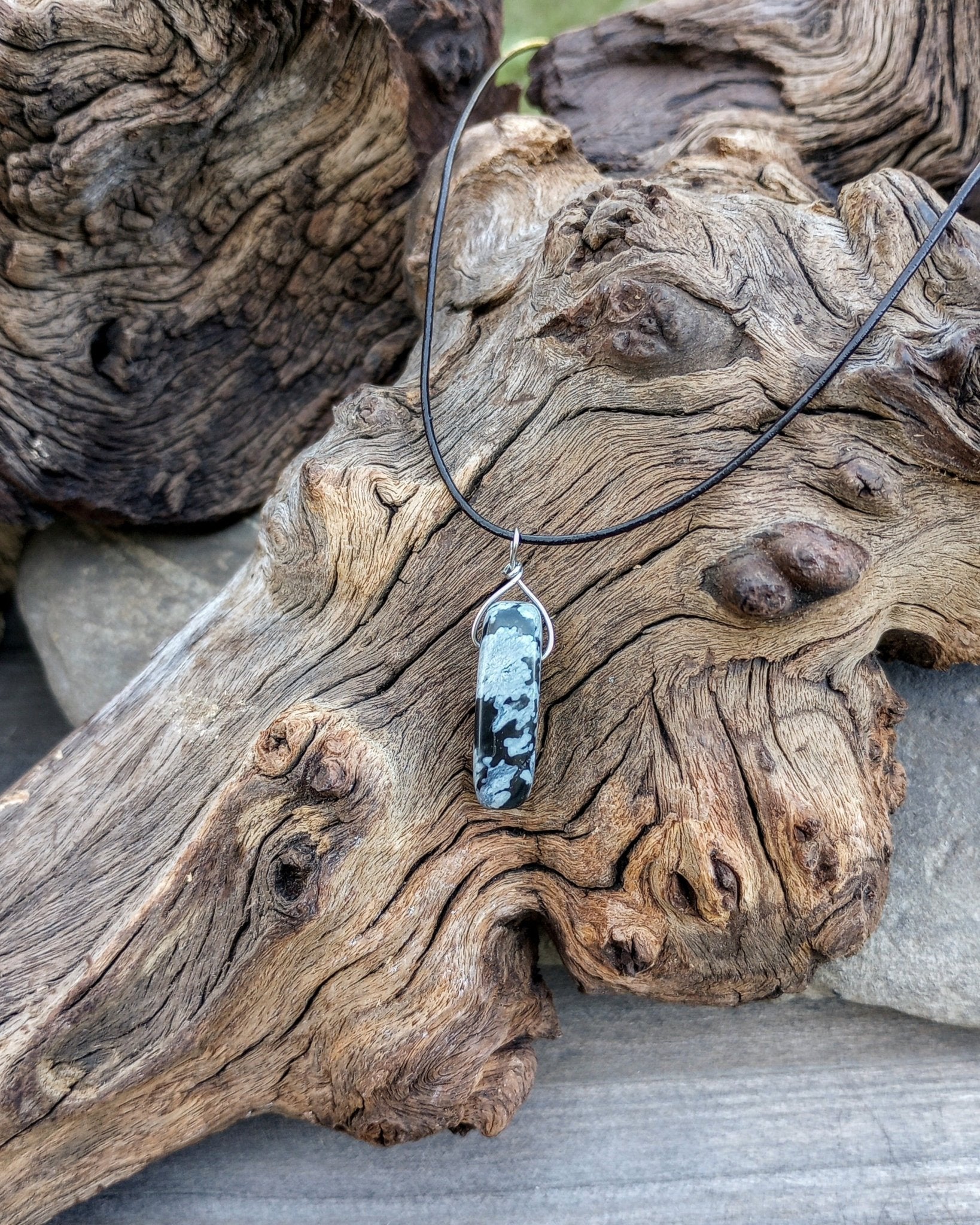 Snowflake Obsidian Beaded Necklace - Windfall Jewelry