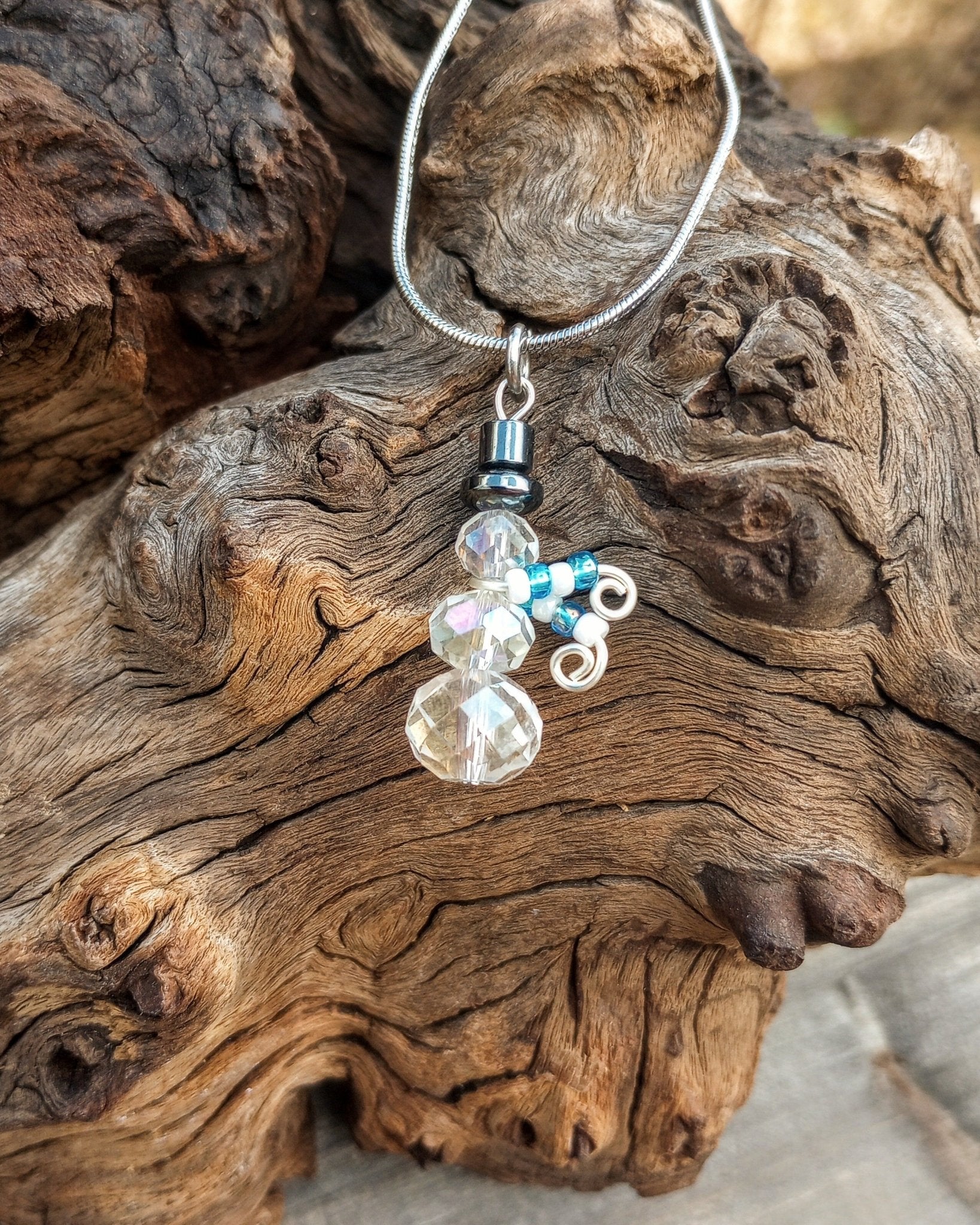Snowman Crystal Beaded Necklace - Windfall Jewelry