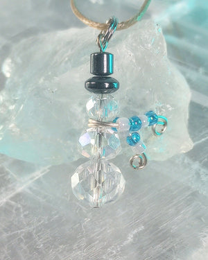 Snowman Crystal Beaded Necklace - Windfall Jewelry