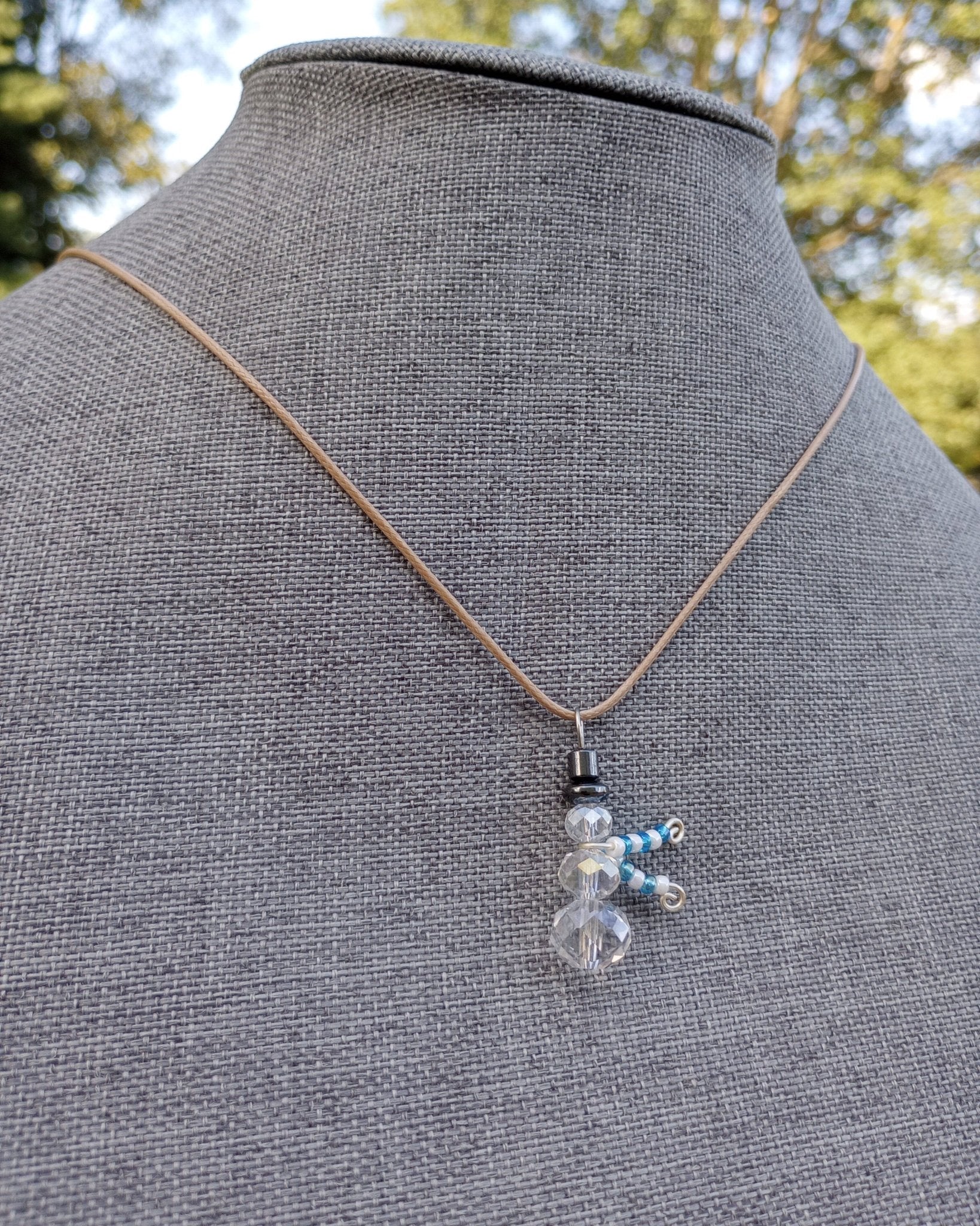 Snowman Crystal Beaded Necklace - Windfall Jewelry