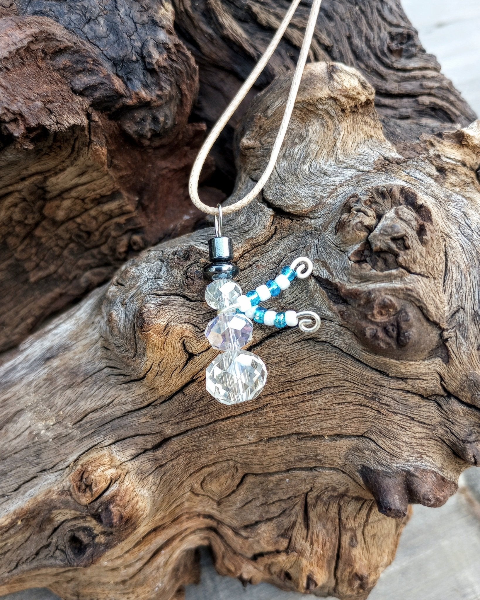 Snowman Crystal Beaded Necklace - Windfall Jewelry