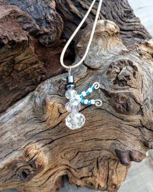 Snowman Crystal Beaded Necklace - Windfall Jewelry