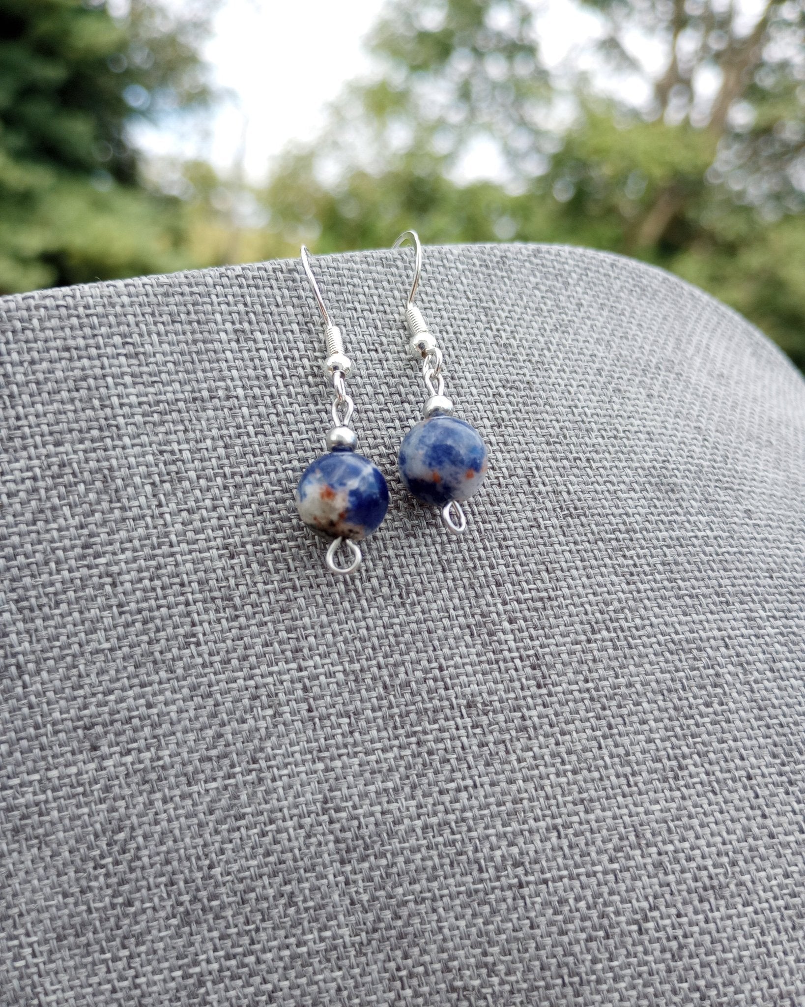 Sodalite Natural Stone Beaded Earrings - Windfall Jewelry