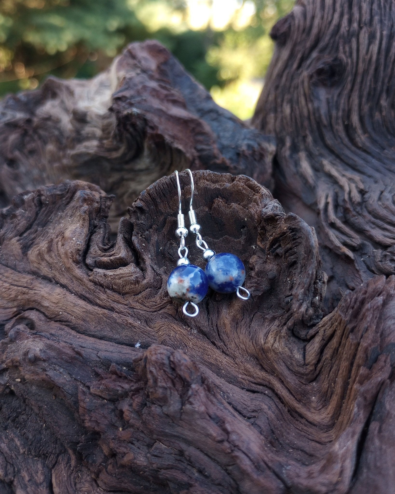 Sodalite Natural Stone Beaded Earrings - Windfall Jewelry