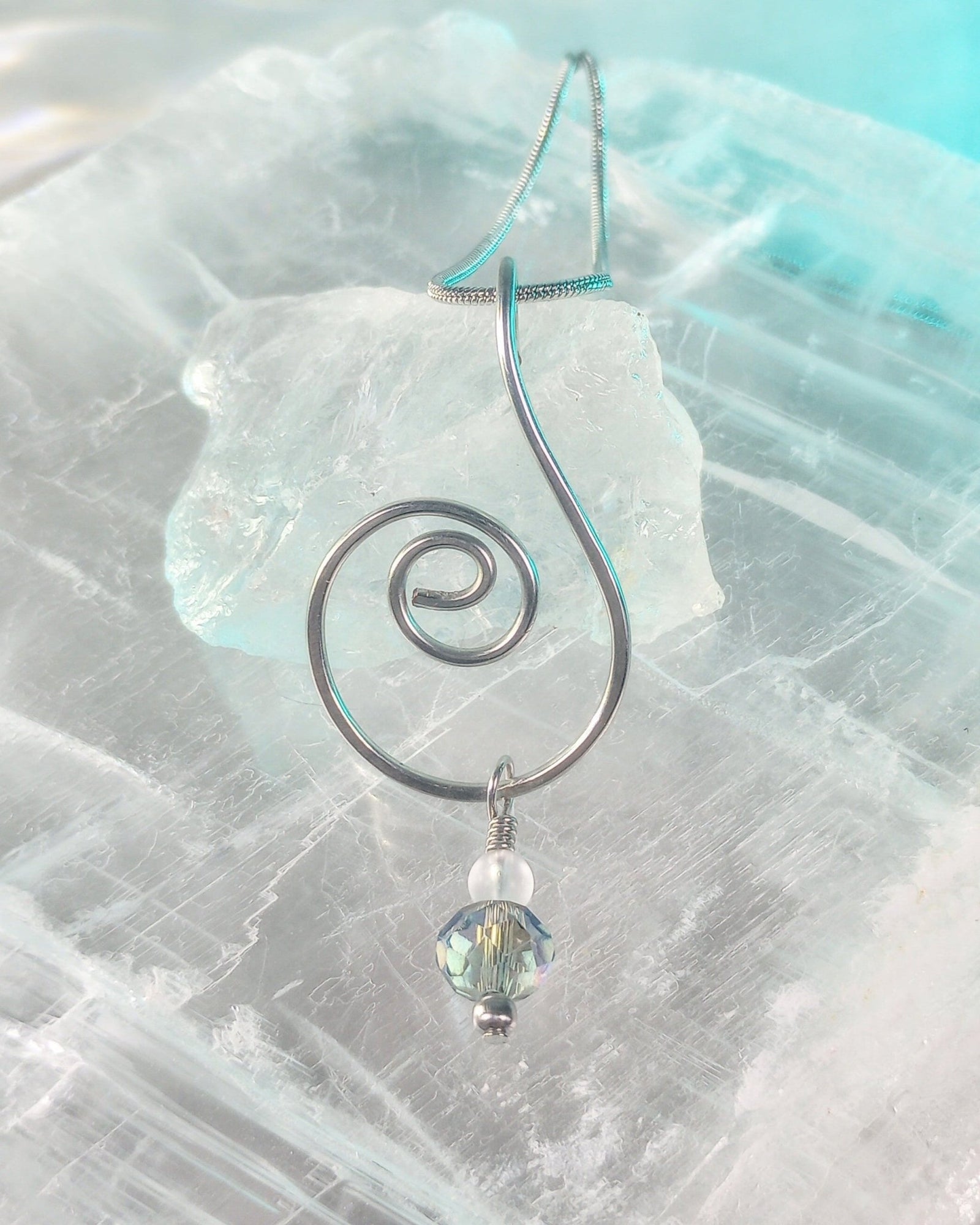 Spiral Art Wire Pendant Necklace - Windfall Jewelry