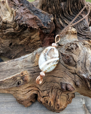 Stone Spinner Fidget Necklace - Windfall Jewelry