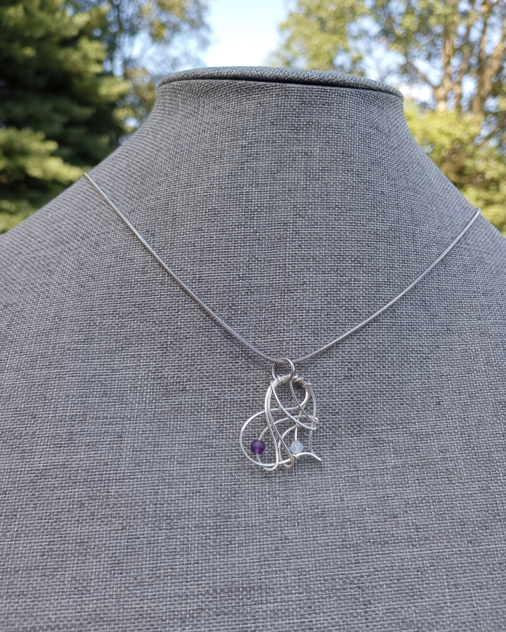 Swirly Heart Beaded Pendant Necklace - Windfall Jewelry