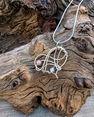 Swirly Heart Beaded Pendant Necklace - Windfall Jewelry