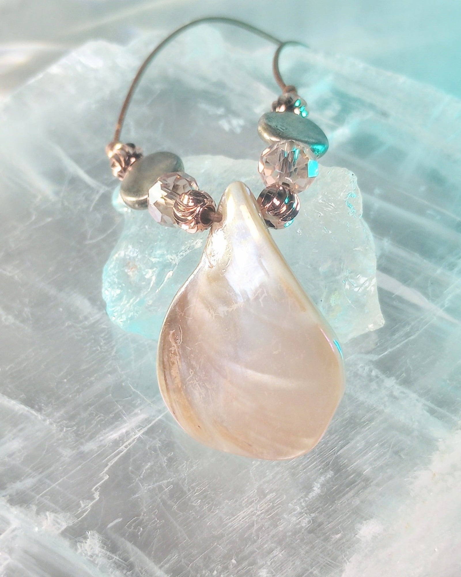 Teardrop Shell Beaded Necklace - Windfall Jewelry