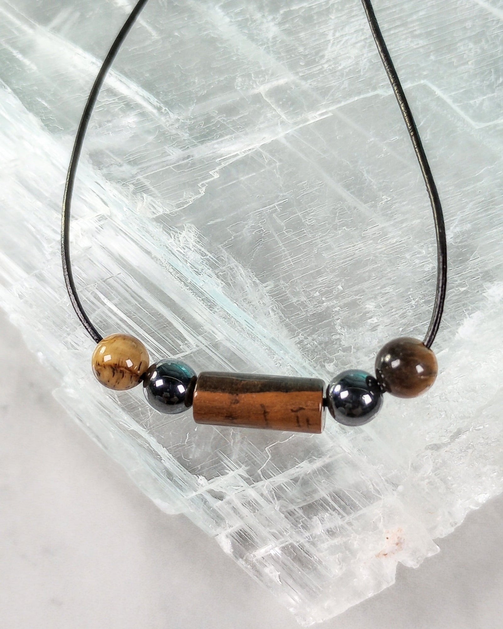 Tiger Eye & Hematite Beaded Necklace - Windfall Jewelry