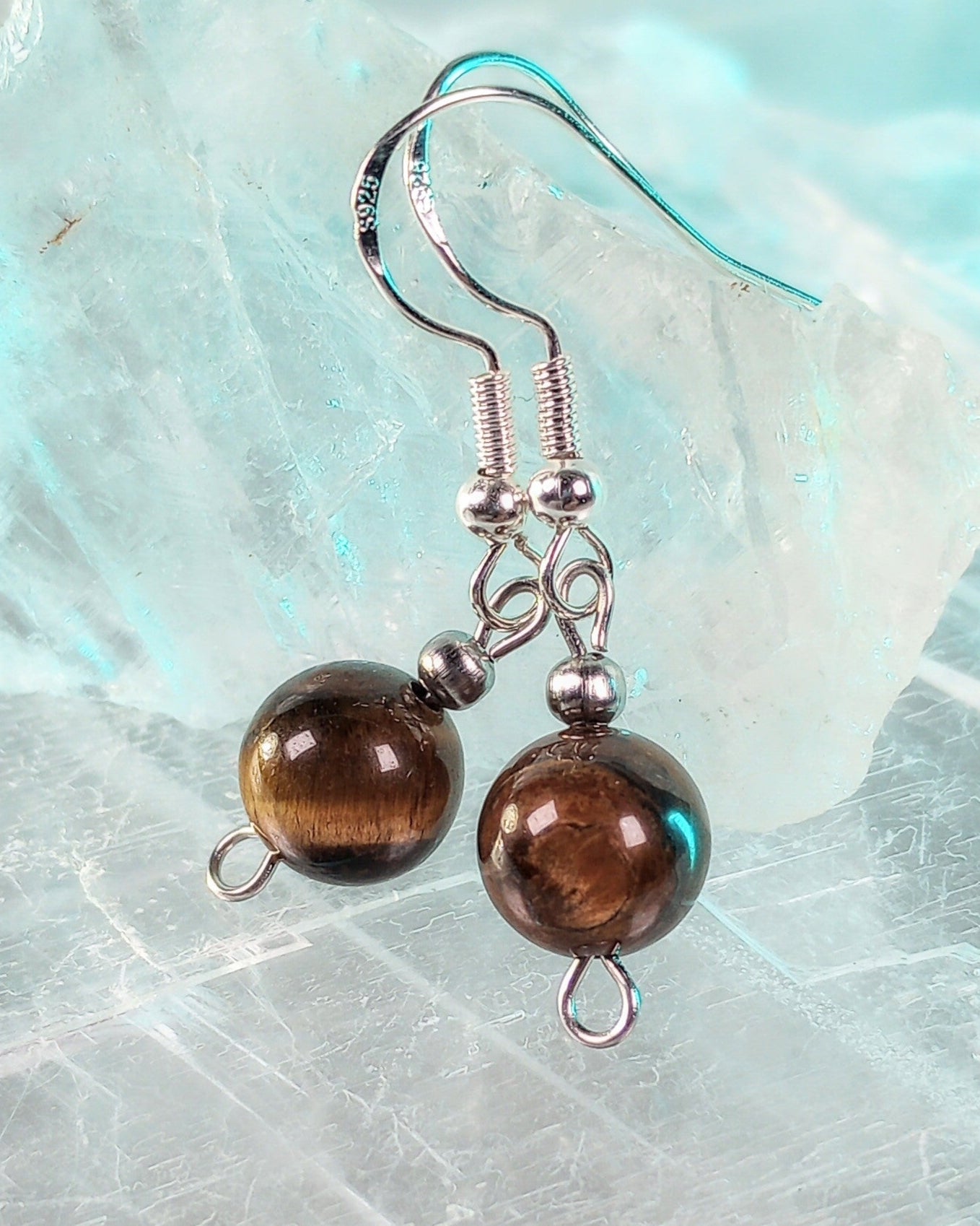 Tiger Eye Natural Stone Beaded Earrings - Windfall Jewelry