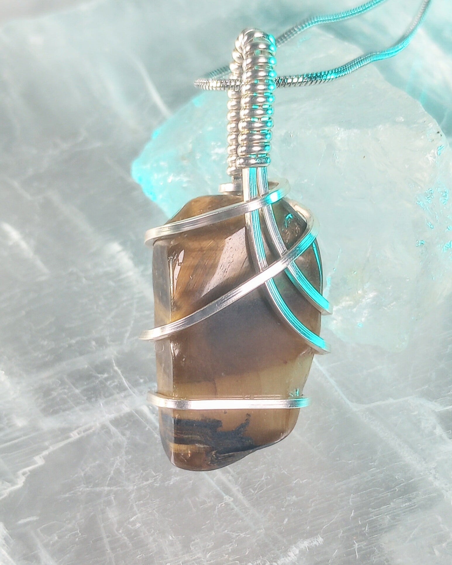 Tiger Eye Natural Stone Pendant Necklace - Windfall Jewelry