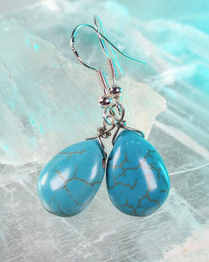 Turquoise Howlite Beaded Earrings - Windfall Jewelry