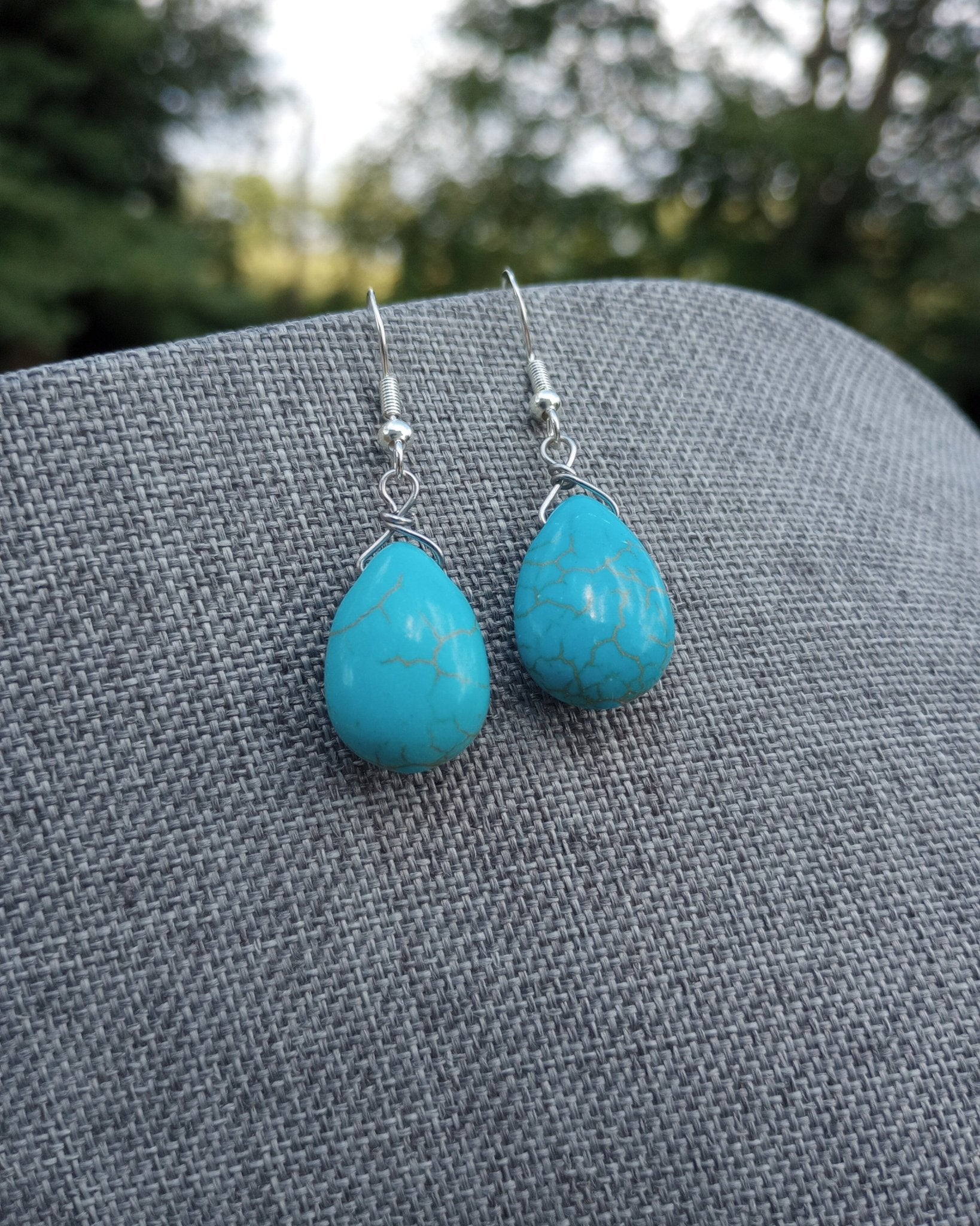 Turquoise Howlite Beaded Earrings - Windfall Jewelry