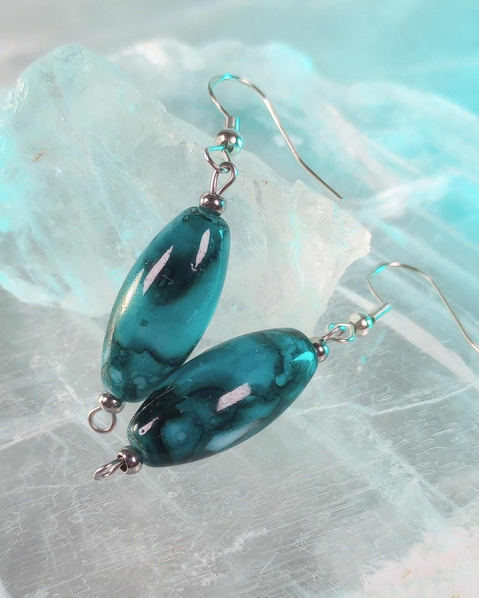 Wavy Splash Bead Earrings - Windfall Jewelry