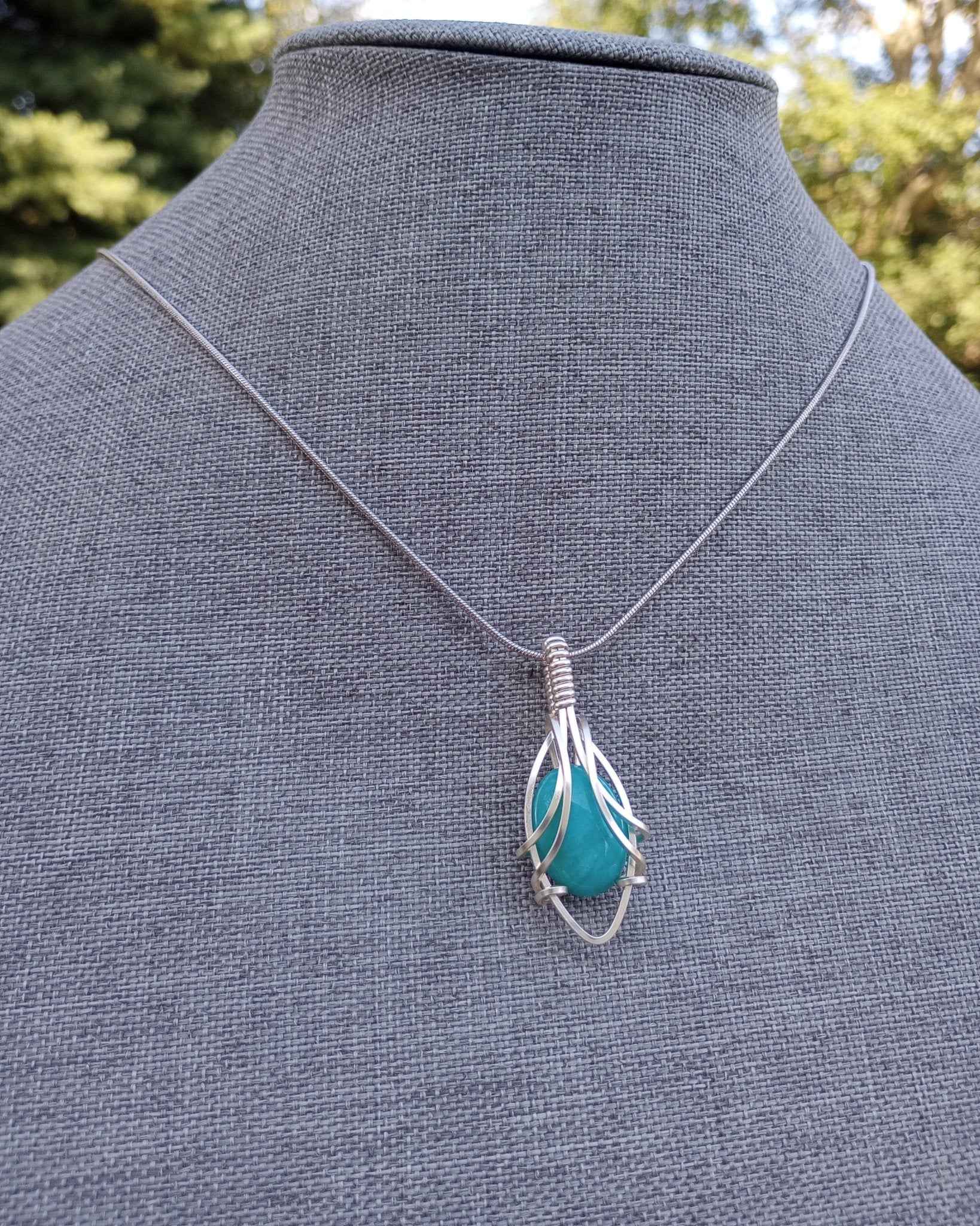 Wings Amazonite Pendant Necklace - Windfall Jewelry