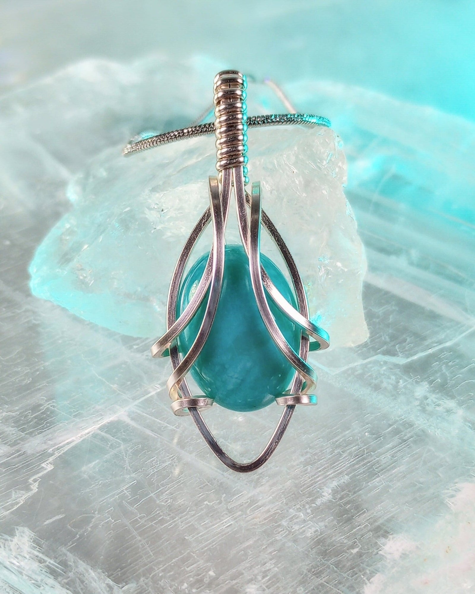 Wings Amazonite Pendant Necklace - Windfall Jewelry