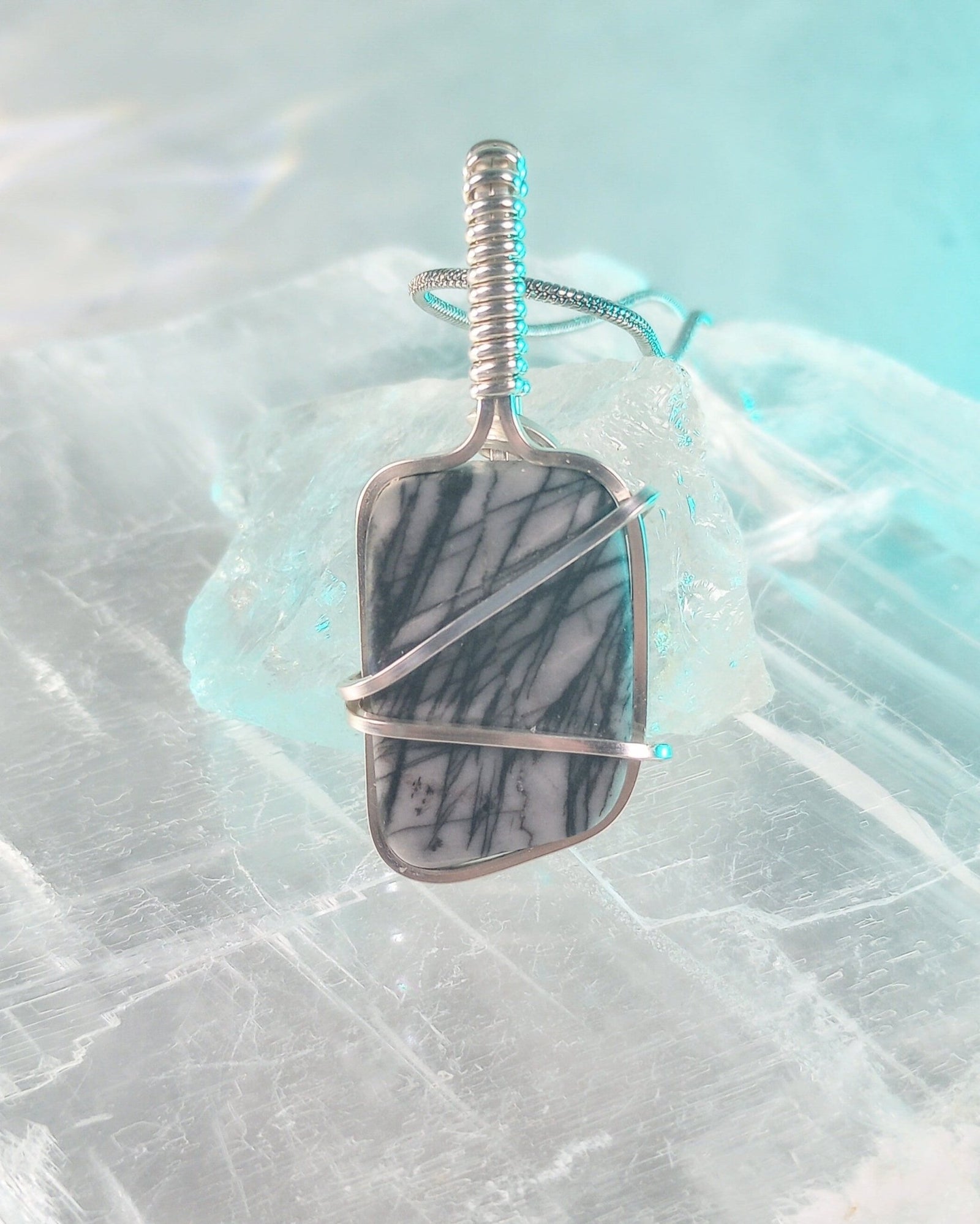 Zebra Jasper Natural Stone Pendant Necklace - Windfall Jewelry